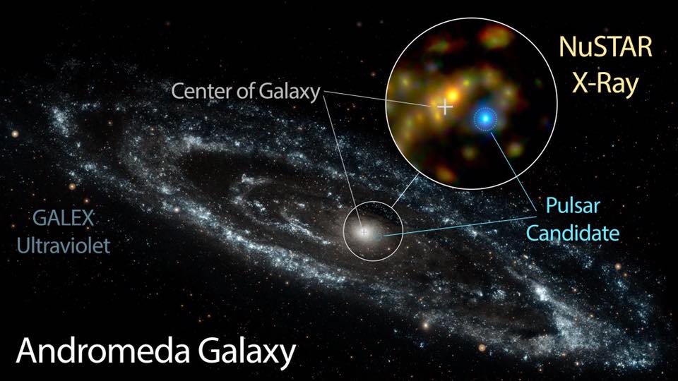 Астрофизики нашли таинственныи и мощнеишии пульсар в Туманности Андромеды