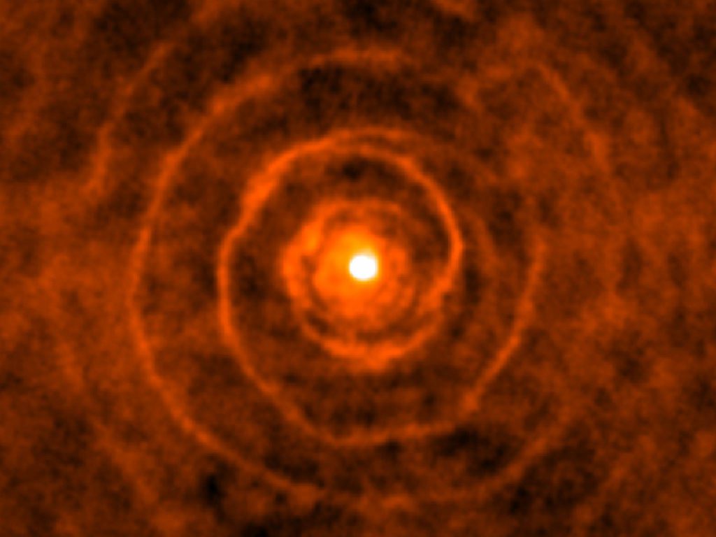 Изображение двойной звездной системы, компоненты которой — LL Пегаса